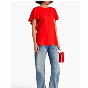 Victoria Beckham ruffled crepe top